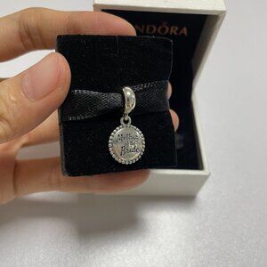 Pandora Mother of the Bride Engraved Dangle Bead Pendant